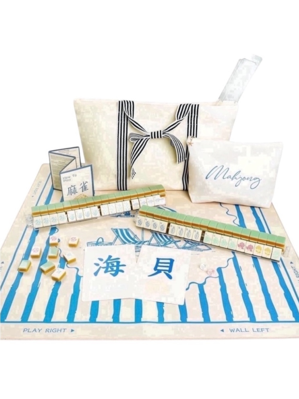 NIB Mad About Mahjong Coastal Hamptons Complete Luxury American Mahjong Set